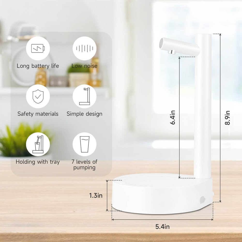 Smart Desktop Table Water Dispenser Pump Water Discharge Adjustable Portable Detachable USB Charging - EX-STOCK Canada