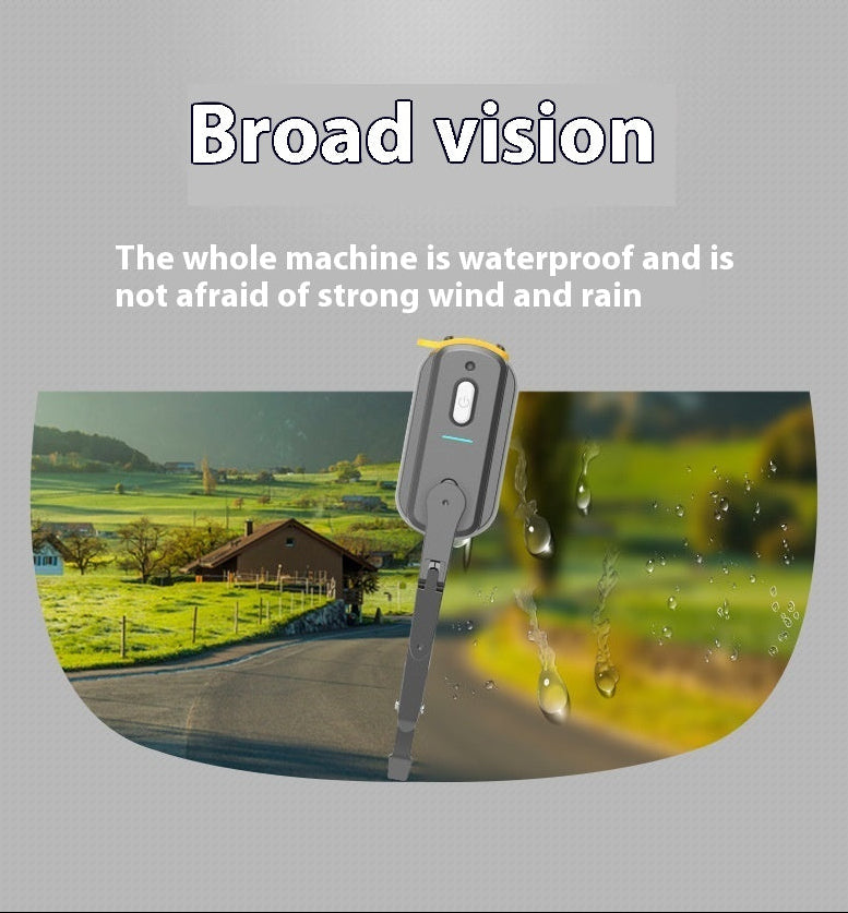 Product with text 'Broad vision' and 'waterproof' on a scenic background