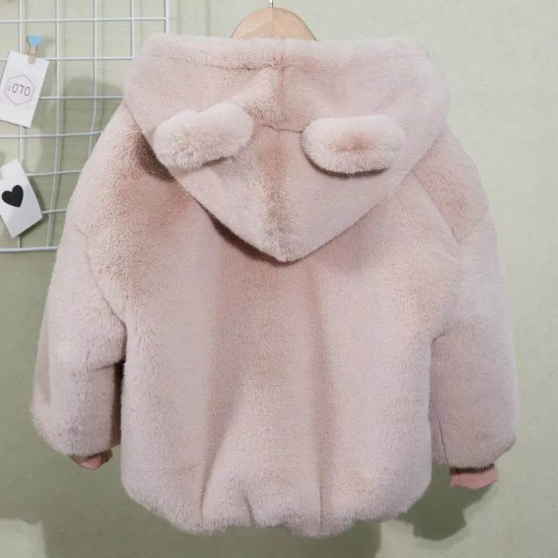 Autumn Winter Thickening Children's Cartoon Fur Hoodie Jacket - EX-STOCK Canada