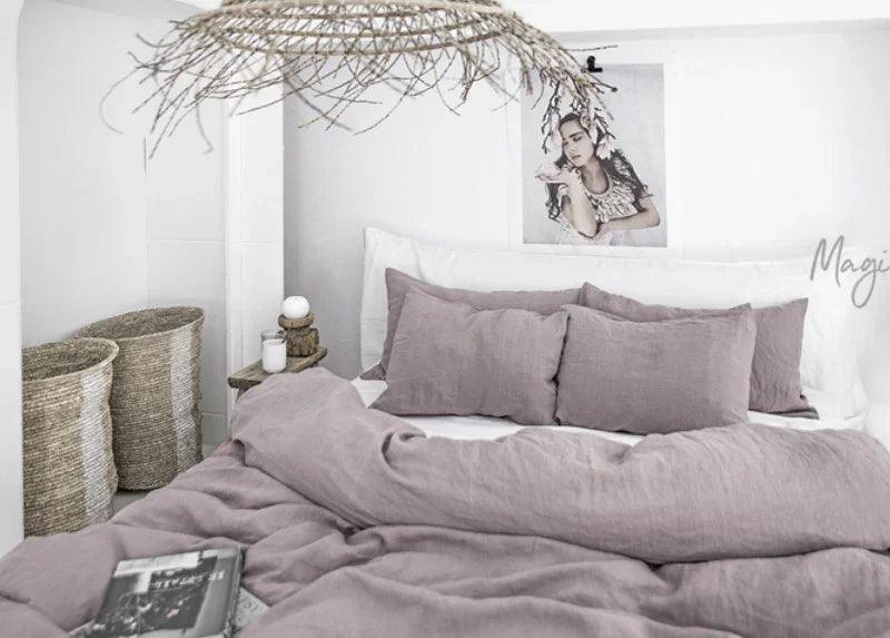 Pure Linen Bed Sheet Duvet Cover Washed Fabric EX-STOCK Canada