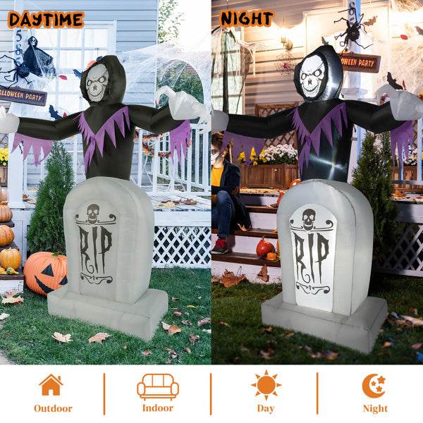 Grim Reaper And Grave, Halloween Inflatable Decoration 12V - EX-STOCK Canada