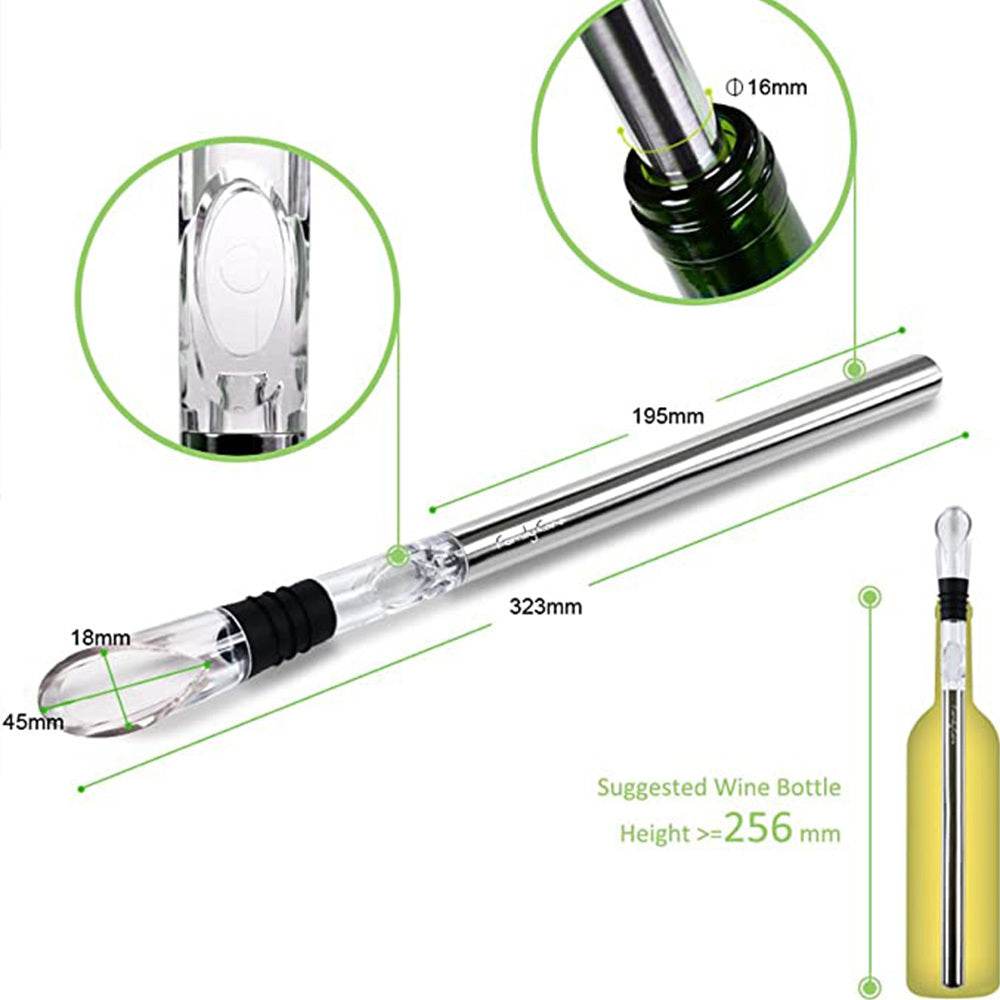Wine Bottle Cooler Stick Stainless Steel Wine Chilling Rod Leakproof Wine Chiller Beer Beverage Frozening Stick Bar Tools - EX-STOCK Canada