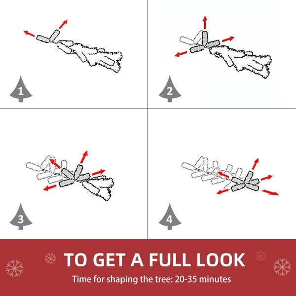 6ft Snow Flocked Artificial Tree 250 LED Light 928 Branches Christmas Season EX-STOCK Canada