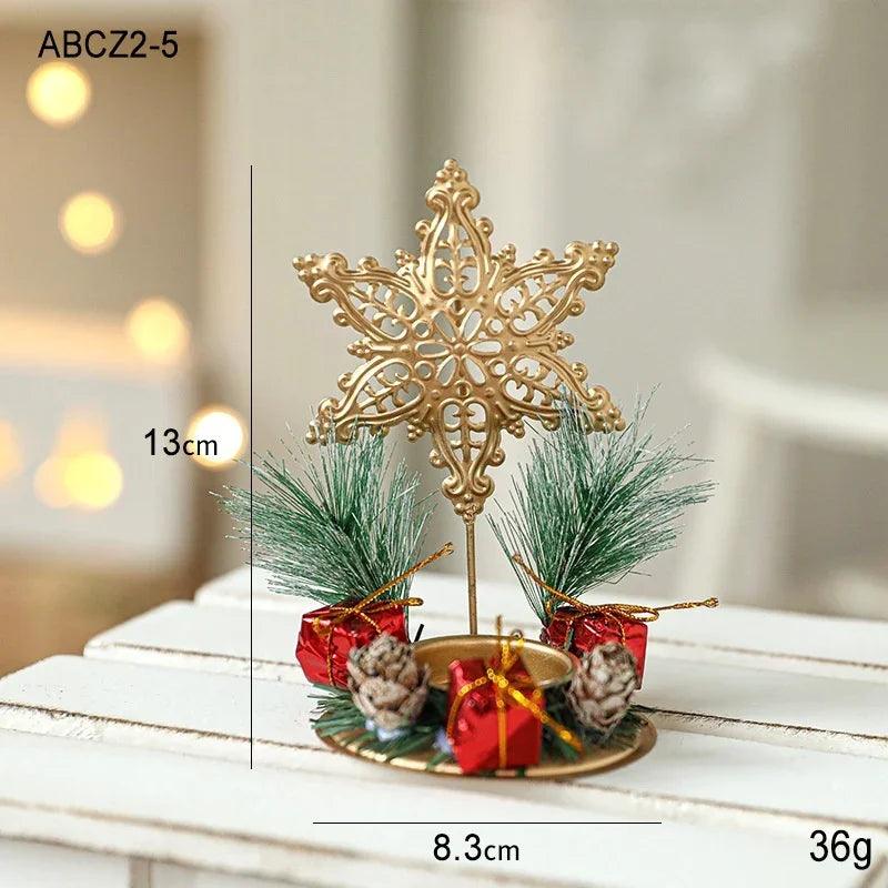 Bougeoir de Noël en fer forgé doré pour décoration de fenêtreEX-STOCK Canada