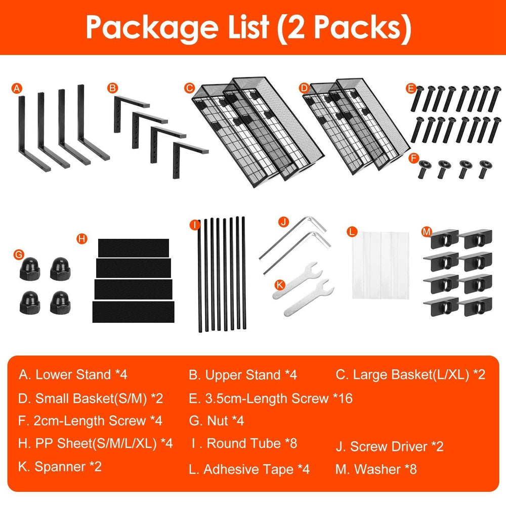 2Pcs Under Sink Organizer 2 Tier Pull Out Cabinet Baskets Storage Shelf Sliding Storage Drawers Rack With 5 Adjustable Height Mesh Baskets For Home Kitchen Bathroom Office - EX-STOCK Canada