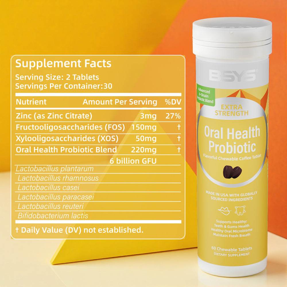 BSYS Coffee Lovers Meet Your New Obsession Oral Probiotic Chews That TASTE LIKE COFFEE High-quality Supplements For Your Mouth No Gross Aftertaste, Just That Rich, Roasty Vibe. Game Changer - EX-STOCK Canada