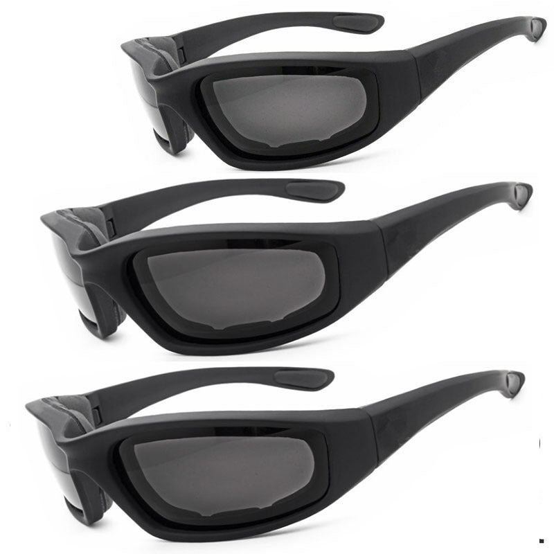 Cycling Sunglasses Chopper Outdoor Sports Glasses For Men Wrap Around UV400 Protection For Fishing Driving Glasses Windproof Gray Lens 3 Pack EX-STOCK