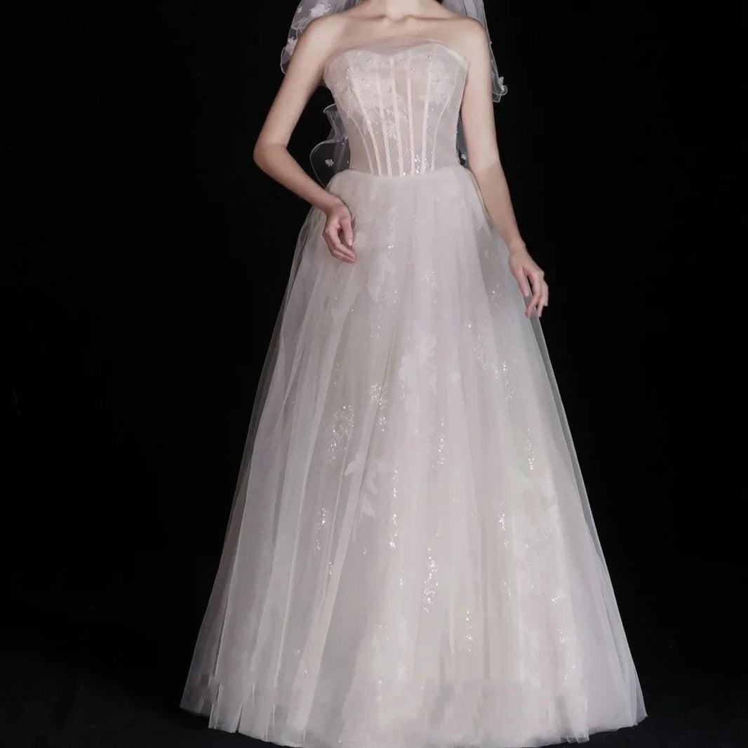 White Wedding Bridal Dress Light Yarn Dinner Tube Top Dress EX-STOCK Canada