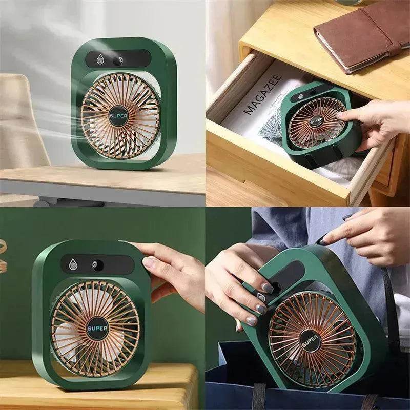 Air Conditioning Fan Desk Misting Fan Air Cooler Cooling USB Rechargeable Humidifier Portable Spray Fan With 3 Wind Speeds For Home - EX-STOCK Canada