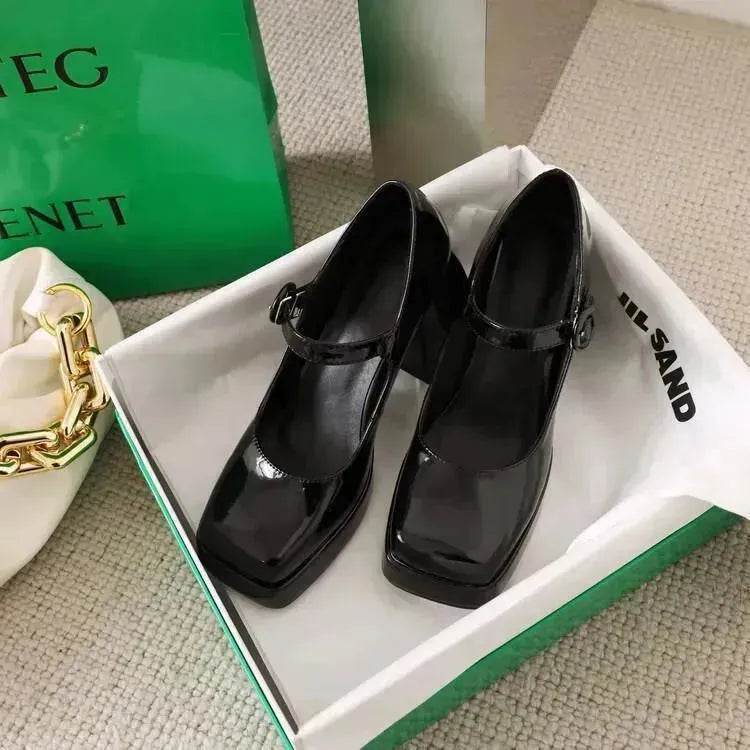 All-match Lolita Retro Patent Leather Thick High Heels Women for Women - EX-STOCK Canada