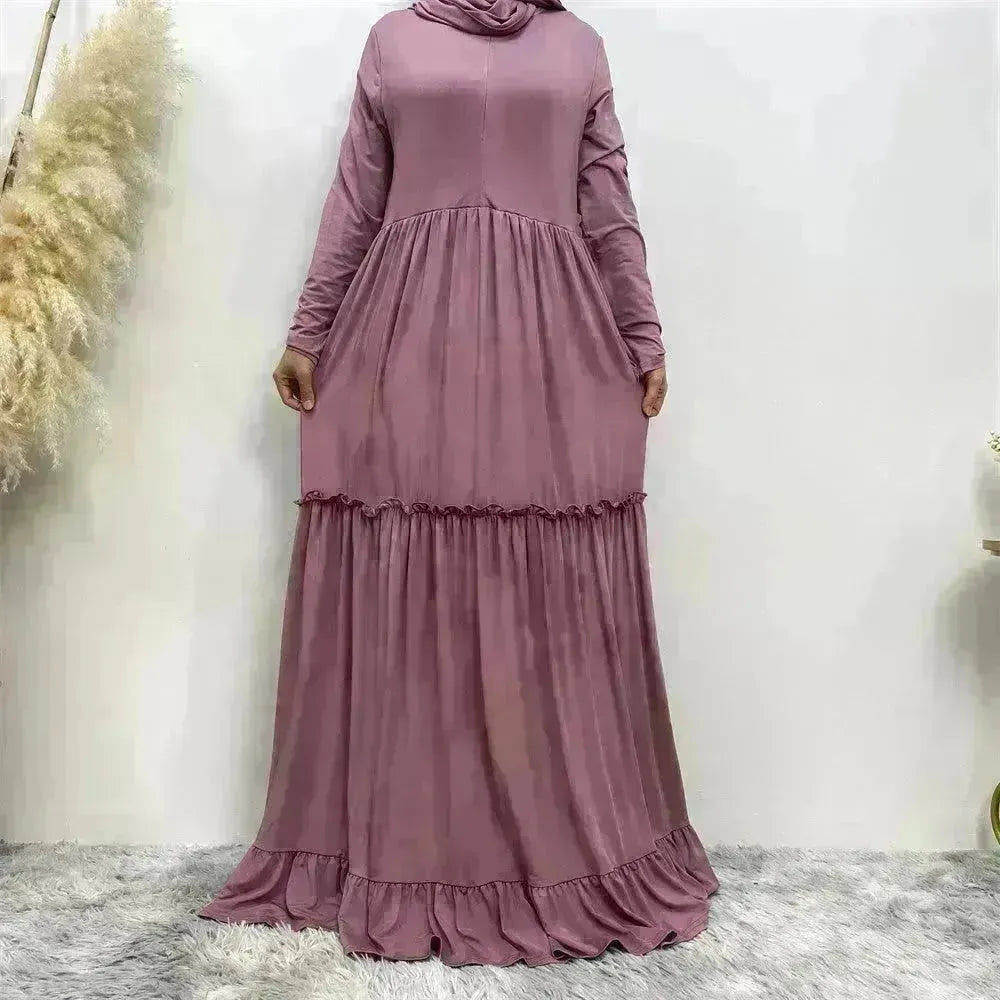 Amazing Simple Maxi Gown Abaya Dress for Sophisticated Arab Dubai Turkey Middle Eastern Women. - EX-STOCK CANADA