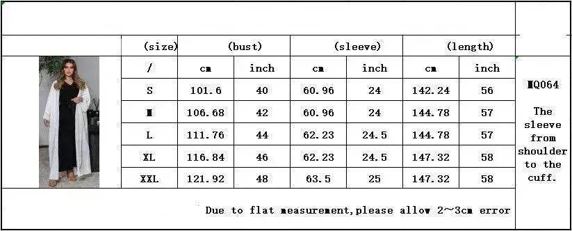 Arab Cardigan Coat Chiffon Patchwork - EX-STOCK Canada