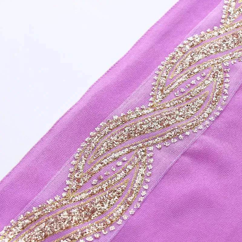 Arab Chiffon sprinkled gold long scarf - EX-STOCK Canada