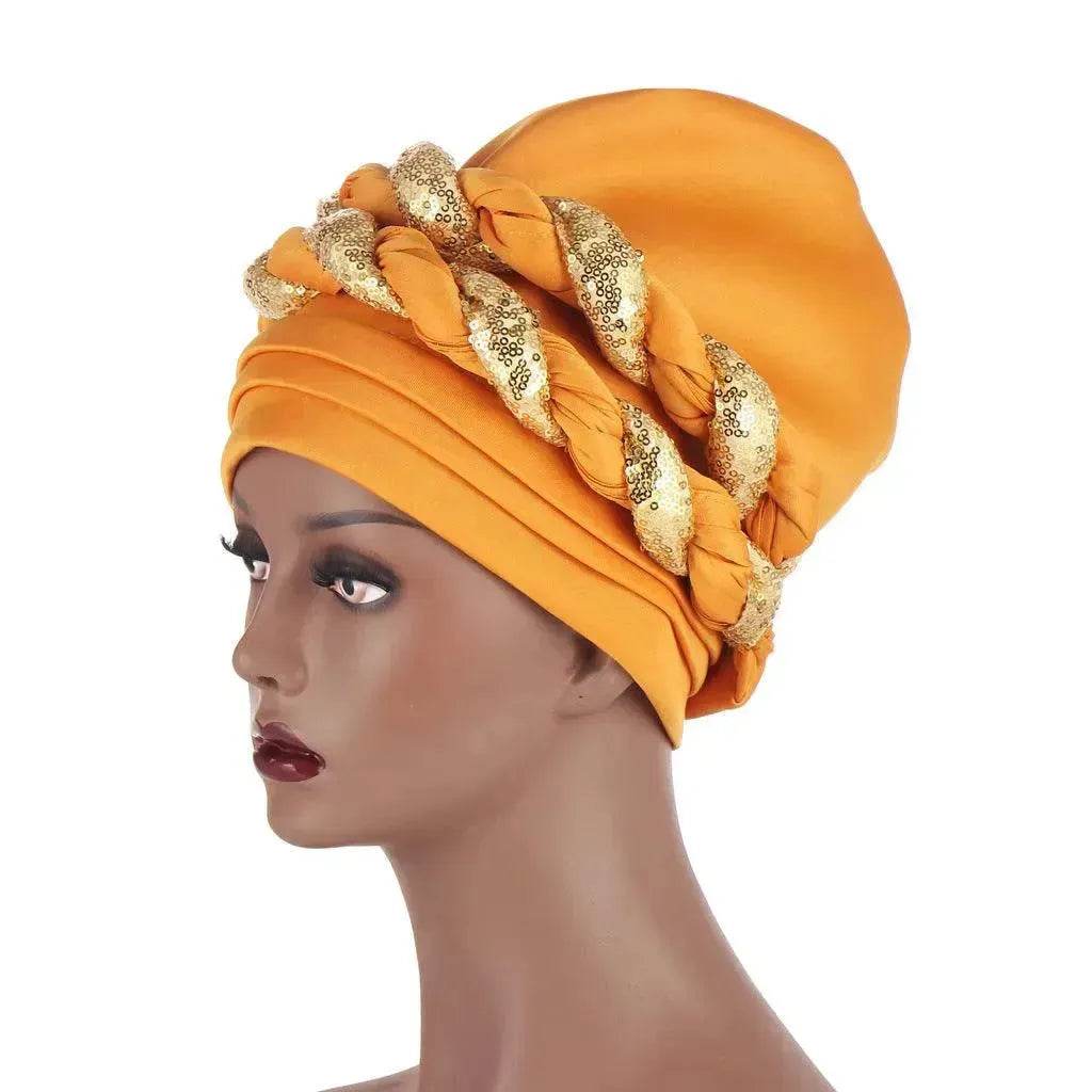 Arab Double Sequined Turban Hat - EX-STOCK Canada