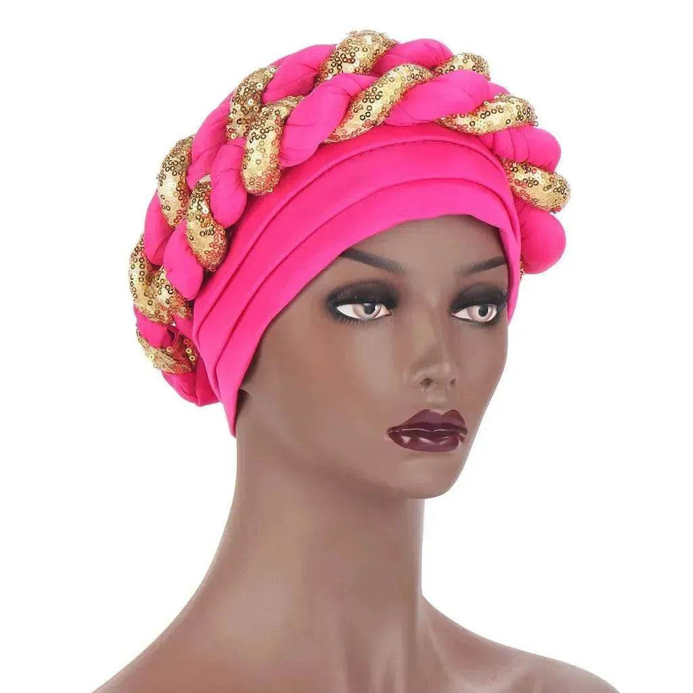 Arab Double Sequined Turban Hat - EX-STOCK Canada
