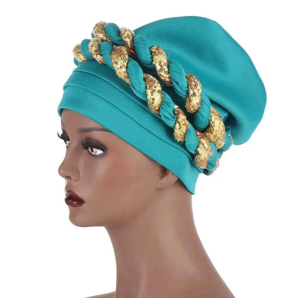 Arab Double Sequined Turban Hat - EX-STOCK Canada