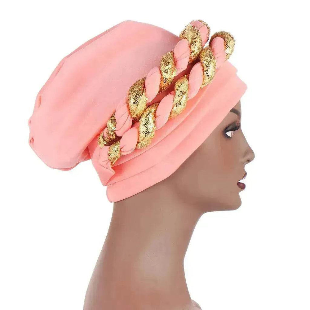 Arab Double Sequined Turban Hat - EX-STOCK Canada