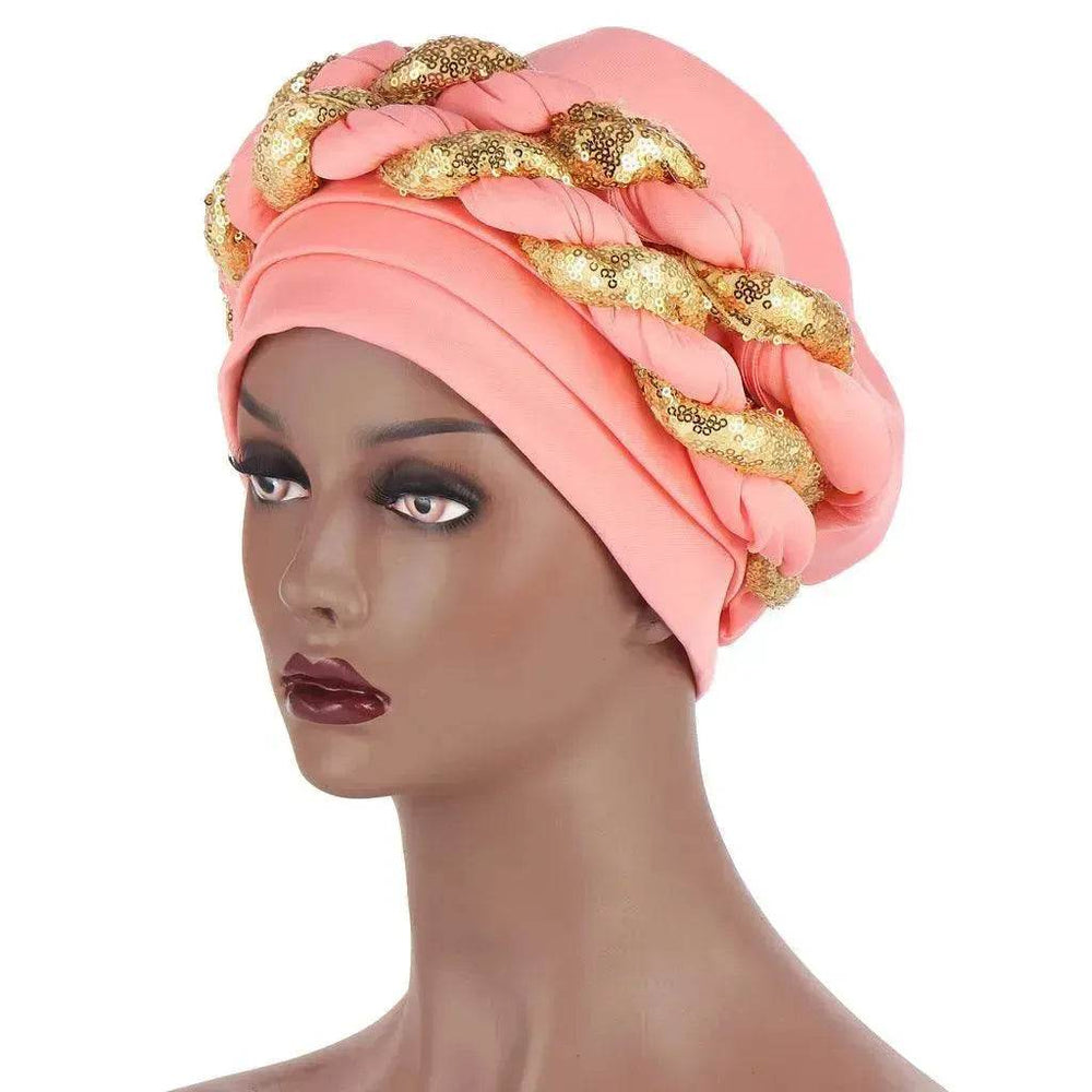 Arab Double Sequined Turban Hat - EX-STOCK Canada