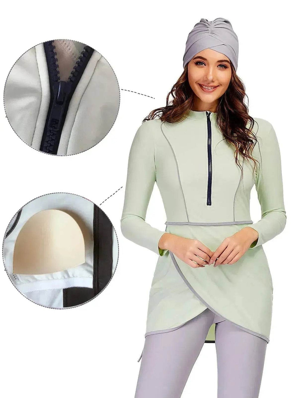 Arab Flower Print Ladies Conservative Swimsuit - EX-STOCK Canada