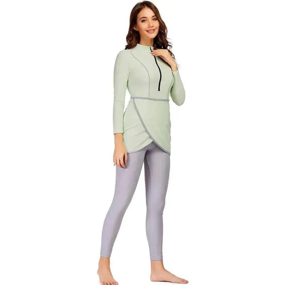 Arab Flower Print Ladies Conservative Swimsuit - EX-STOCK Canada