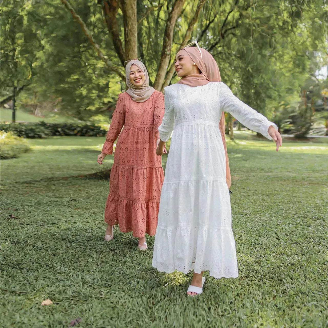 Arab Malaysia Indonesia Hollow Lace Dress - EX-STOCK Canada
