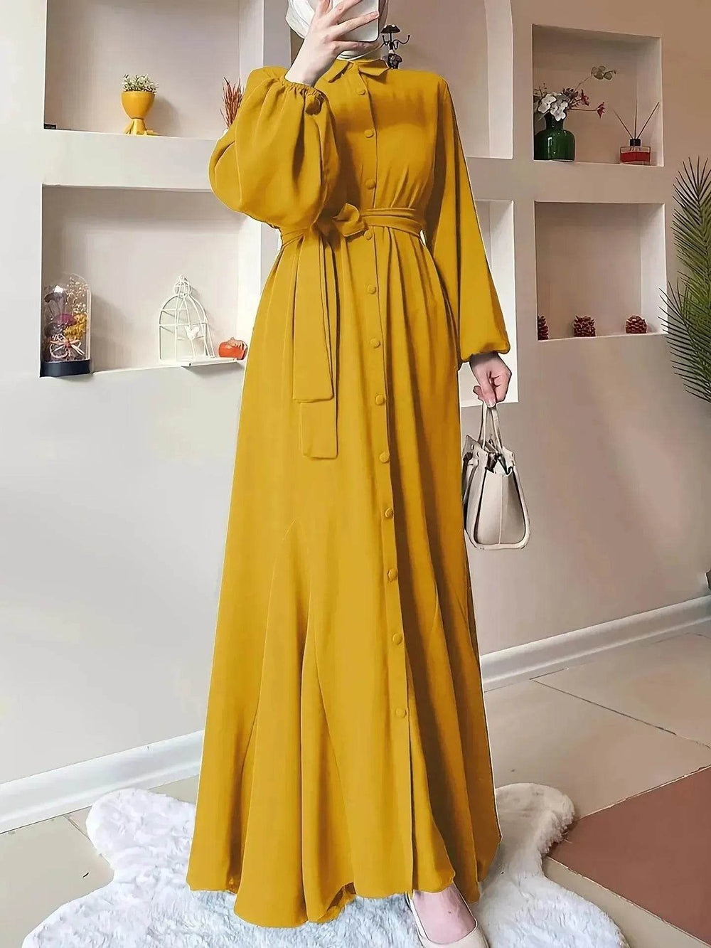 Arab Solid Color Women's Clothing Dress - EX-STOCK Canada