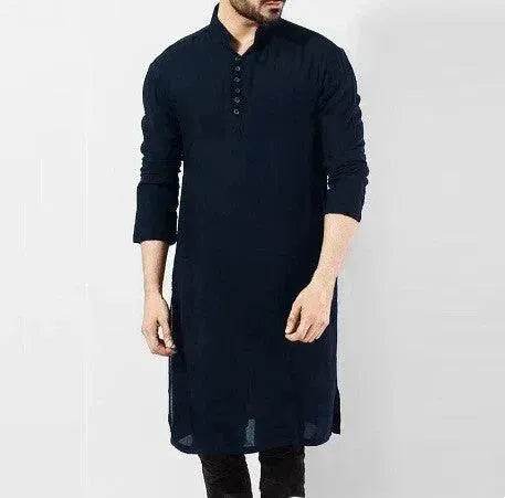 Fashionable and Elegant Arab Style Fashion Simple Long Men's Shirt Arab Robe Moroccan Men's Jalabiya - EX-STOCK Canada