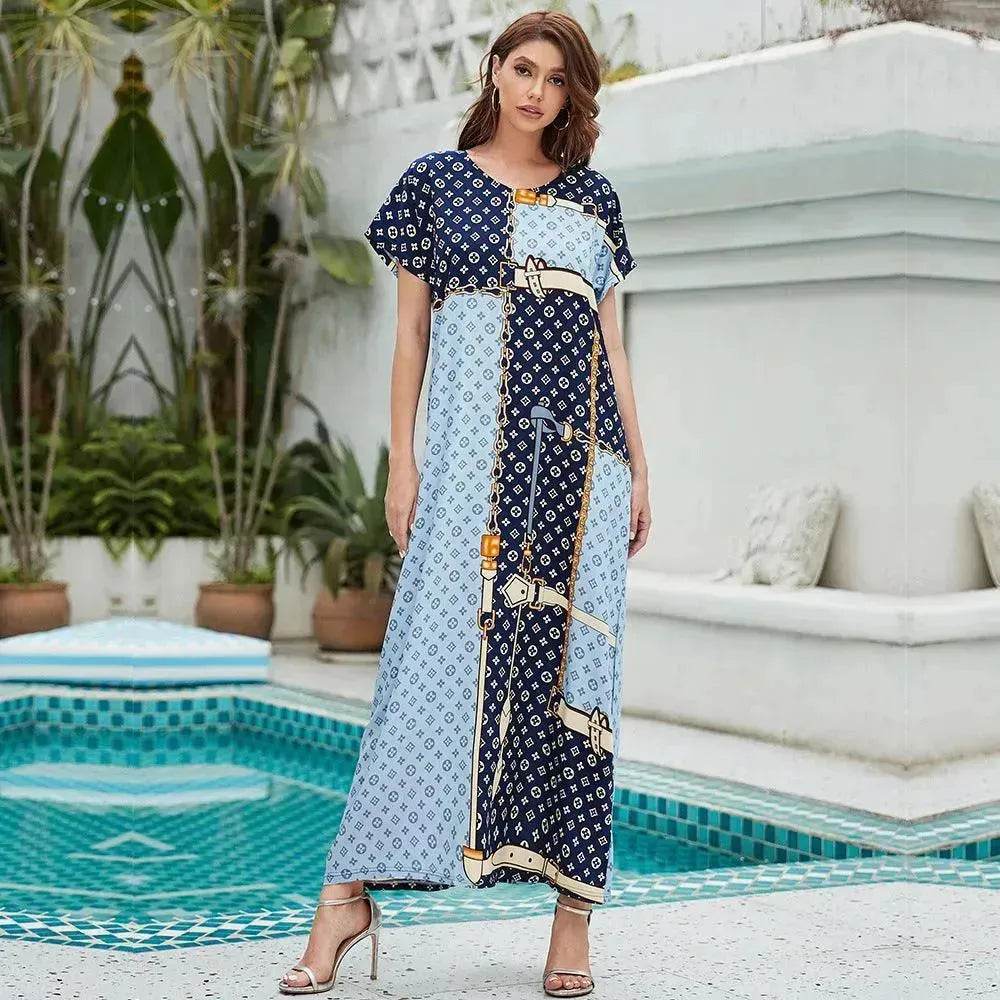 Arab Women's Dress Short Sleeve Loose Hem - EX-STOCK Canada