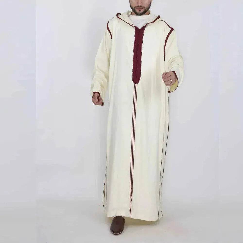 Fashionable and Elegant Arabic Long Men's Hooded Shirt Robe Moroccan Men's Jalabiya Ramadan Galabia for Men - EX-STOCK Canada