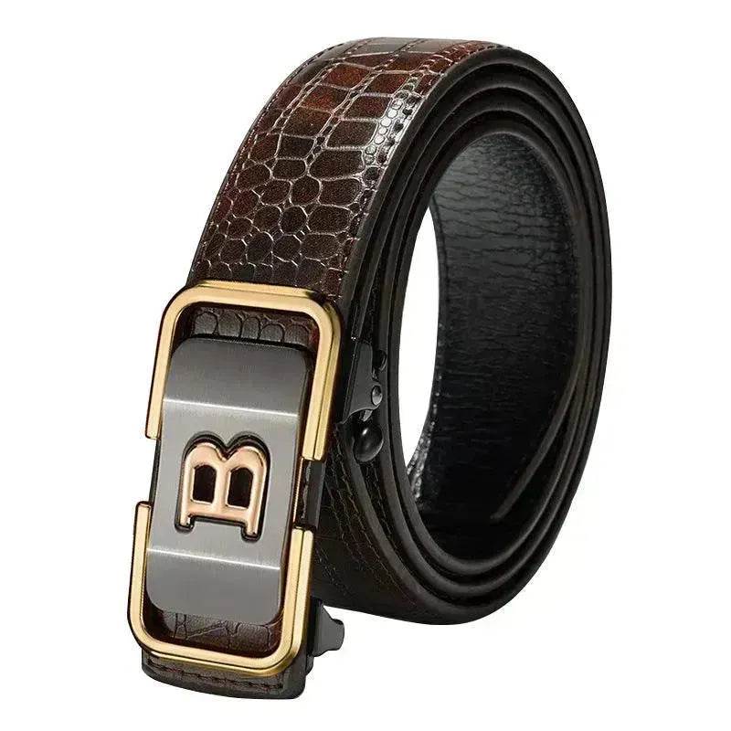 Automatic Buckle Genuine Leather Belt For Middle-aged And Young People - EX-STOCK Canada