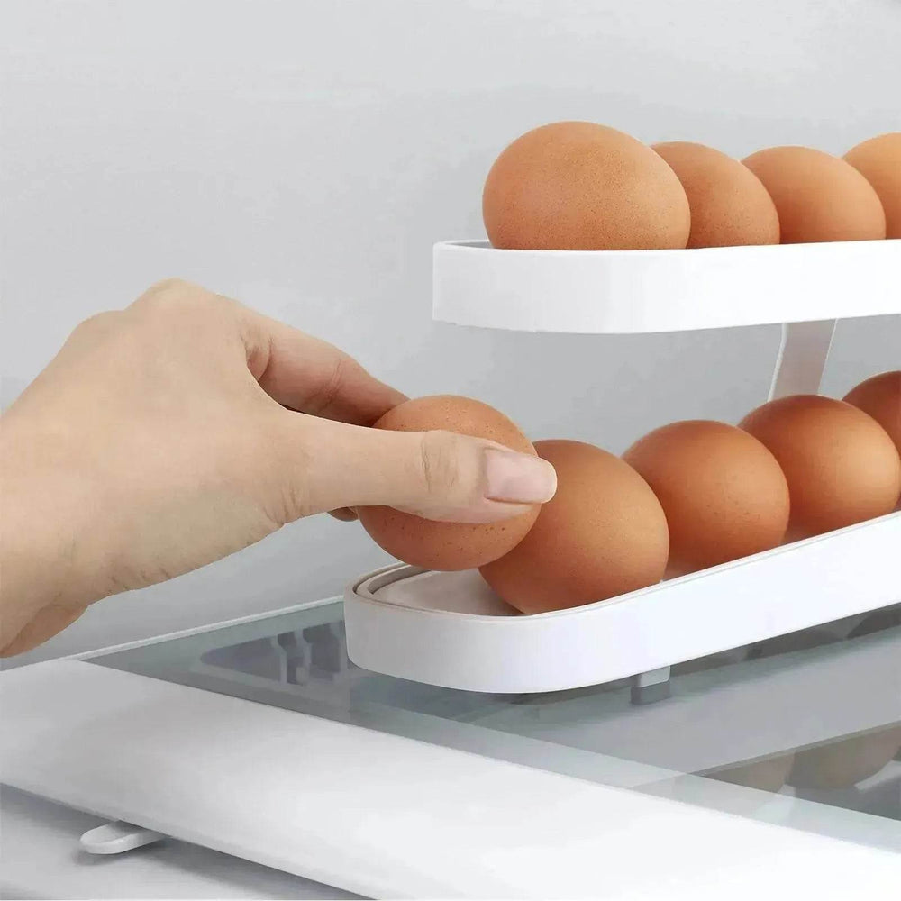 Automatic Scrolling Egg Rack Holder Storage Box Egg Basket Container Organizer Rolldown Refrigerator Egg Dispenser For Kitchen Gadgets - EX-STOCK Canada