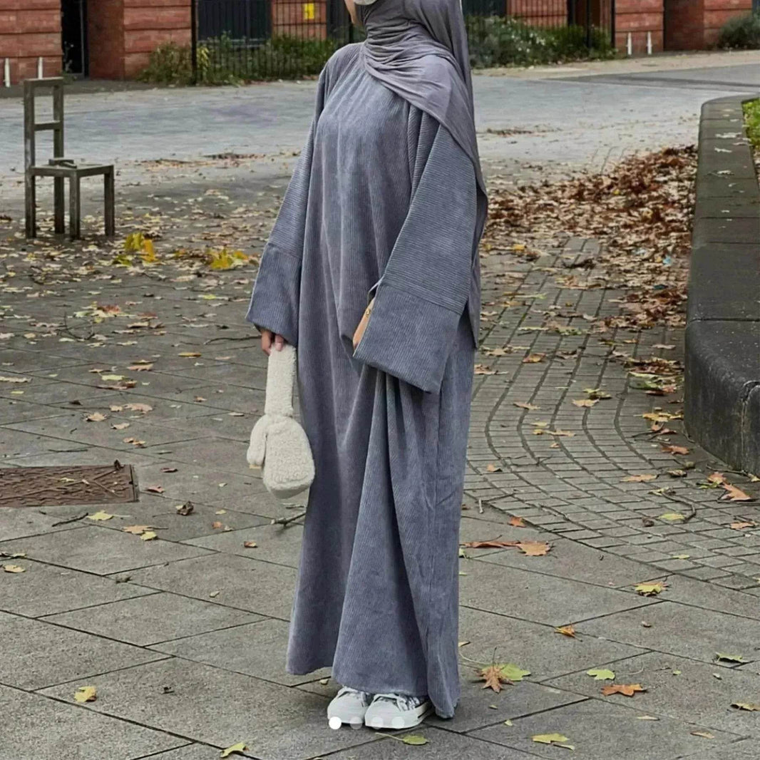 Autumn And Winter Casual Cardigan Abaya Dress for Arab Dubai Turkey Middle East Women - EX-STOCK Canada