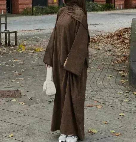 Autumn And Winter Casual Cardigan Abaya Dress for Arab Dubai Turkey Middle East Women - EX-STOCK Canada