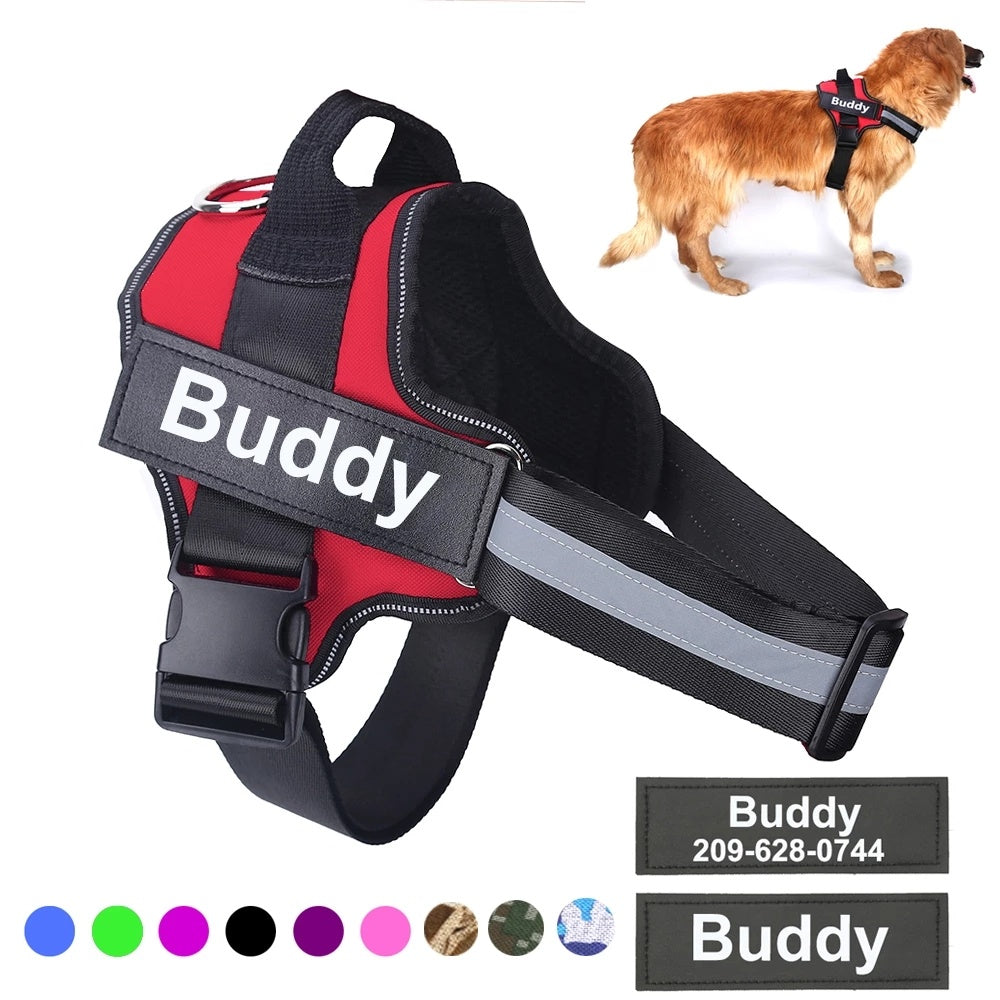 Personalized Dog Harness NO PULL Reflective Breathable Adjustable Pet Harness Vest For Small Large Dog Custom Patch Pet Supplies EX-STOCK Canada