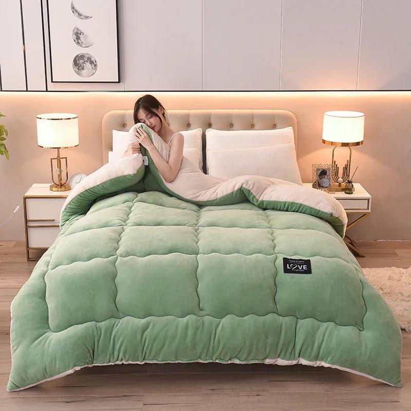 New Thick Lambskin Winter Duvet Insert Double-sided Velvet Lambswool Warm Quilt EX-STOCK Canada
