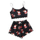 Christmas European And American Thin Pajamas Women's Sleeveless Shorts Milk Silk Simple Casual Two-piece Suit Homewear - EX-STOCK Canada
