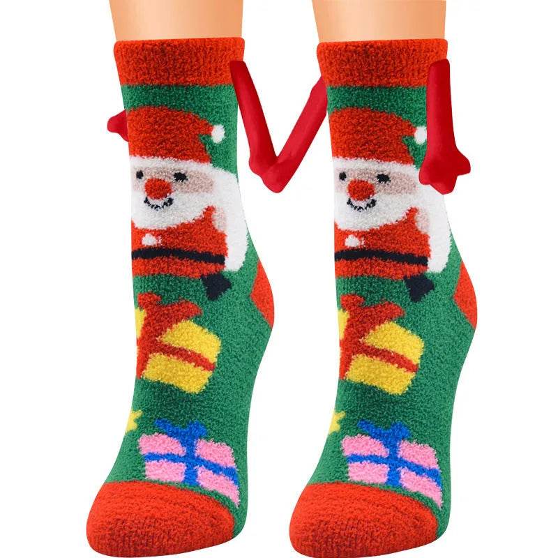 Soft Carton Christmas-themed Fleece Winter Home socks for Women - EX-STOCK Canada