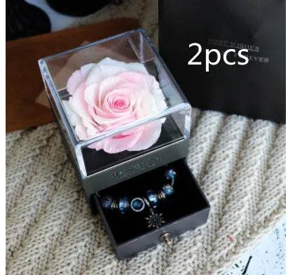 Eternal Flower Rose Jewelry Box for Birthday Presents Valentines Day Wedding Gift Box - EX-STOCK Canada