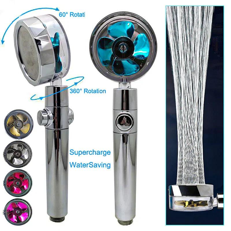 Doccetta Risparmio Idrico Flusso 360 Gradi Rotante Con Piccola Ventola ABS Pioggia Getto Ad Alta Pressione Ugello Accessori per BagnoEX-STOCK Canada