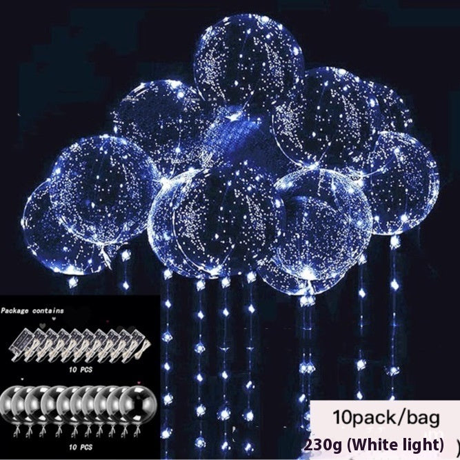 LED Glowing Balloon Party Decoration – 20" TPU Glow Balloons with Color Light Options