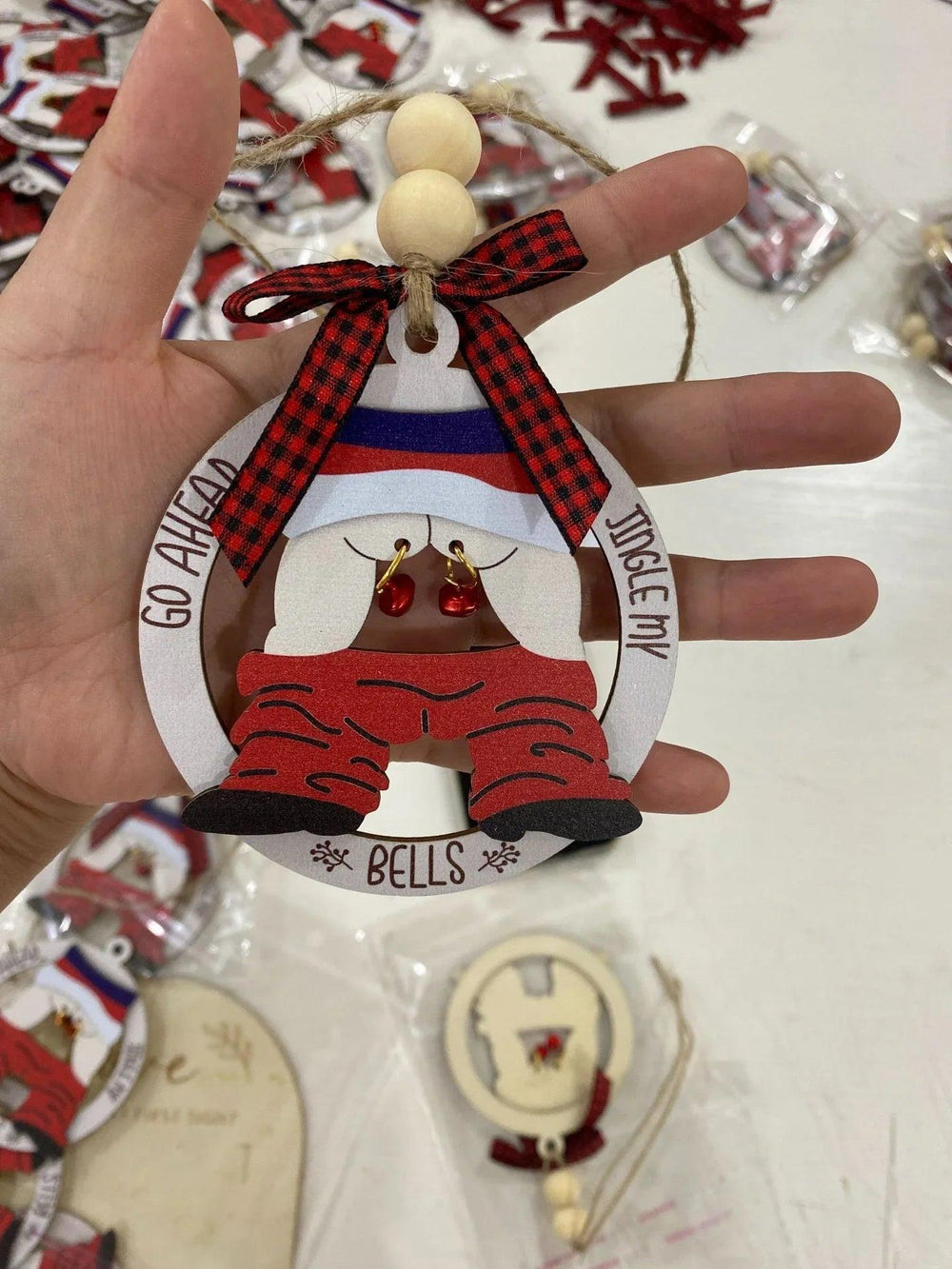 Christmas Gift Pendant Bell Wooden Hanging Decoration Pendant EX-STOCK Canada