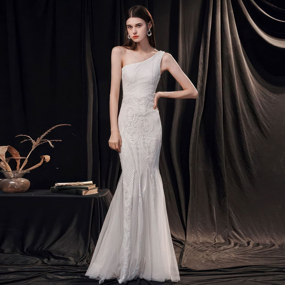 Women's High-end Entry Lux Elegant Socialite Dinner Party Sexy Long Slimming Fishtail Dress EX-STOCK Canada