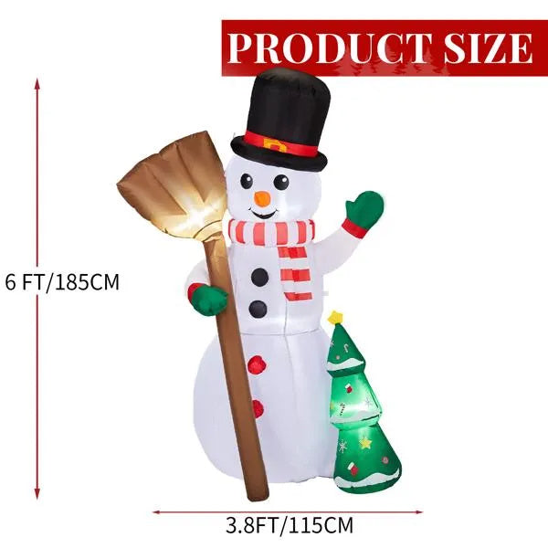 6.2FT Lighted Christmas Inflatable Decoration, Inflatable Snowman Holding Groom, Funny Blow Up Yard Decorations With Built-in LED Lights For Holiday Party Front Yard Lawn Garden Decor EX-STOCK Canada