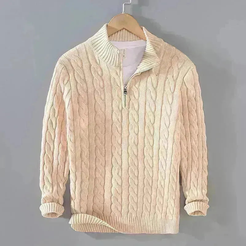 Suéter de jarra de punto de punto medio de punto de invierno para hombres