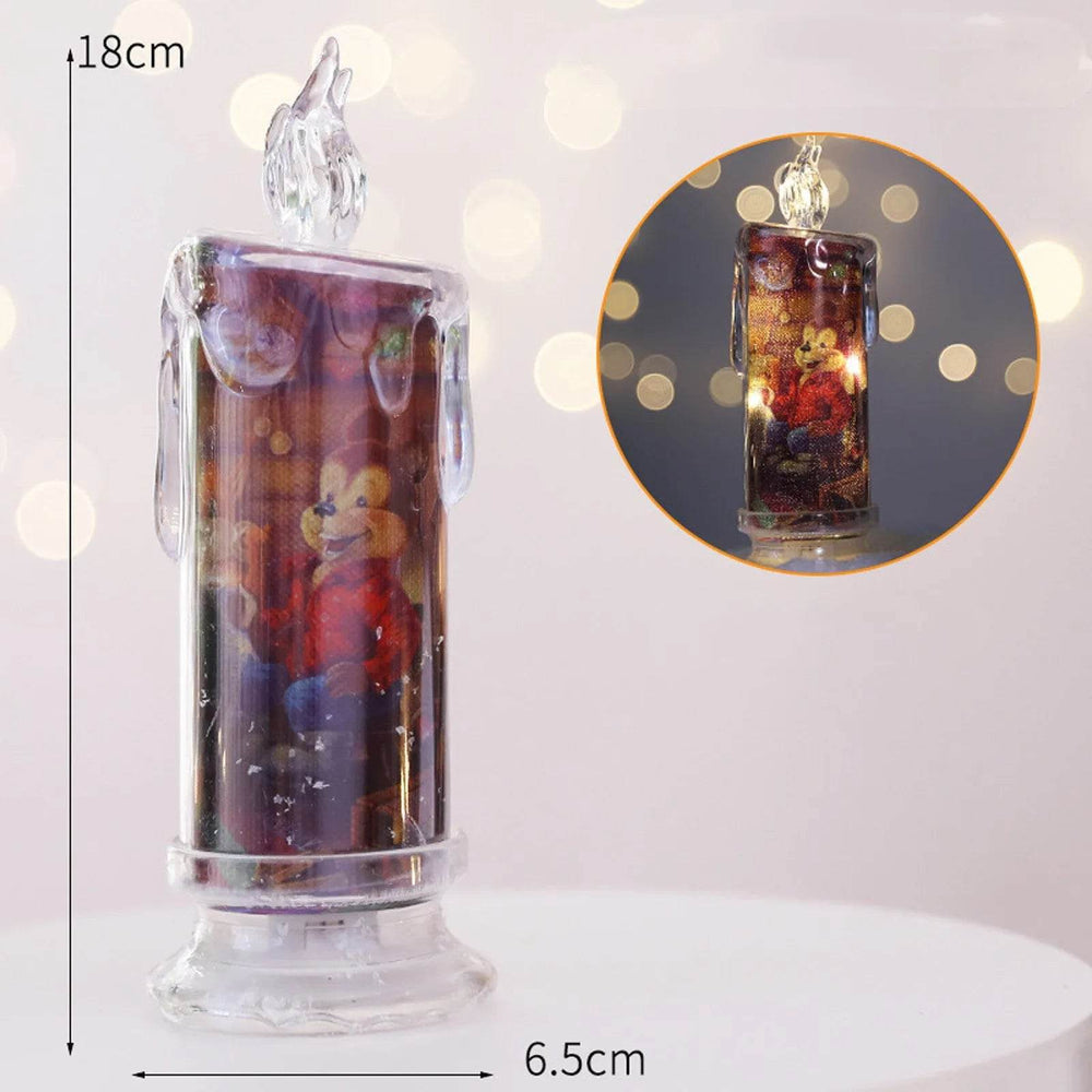 Christmas Transparent Electronic Flameless Candles Decorative Gifts - EX-STOCK Canada