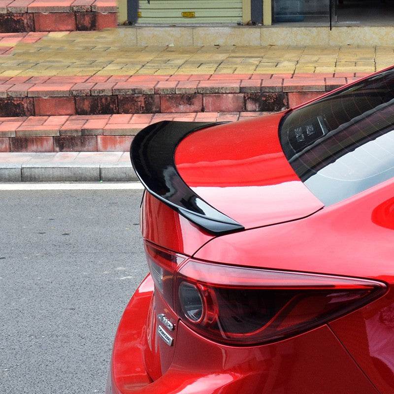 Model 14-21 Mazda 3 Exela Modified Tail Trim Sports Bright Black Tail Blade Large Fixed Wind Surrounded EX-STOCK Canada
