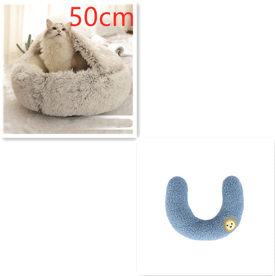 2 In 1 Dog And Cat Bed Pet Winter Bed Round Plush Warm Bed House Soft Long Plush Pets Bed Pet Products EX-STOCK Canada