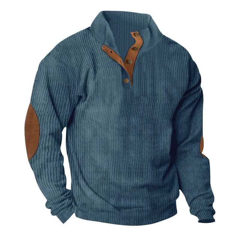 Corduroy Casual Stand Collar Long-sleeved Sweater men - EX-STOCK Canada
