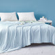 Pure Color Cool Silk Summer Blanket Airable Cover Single Double Summer Ice Cream Ice Silk Summer Quilt Machine Washable Thin Duvet EX-STOCK Canada