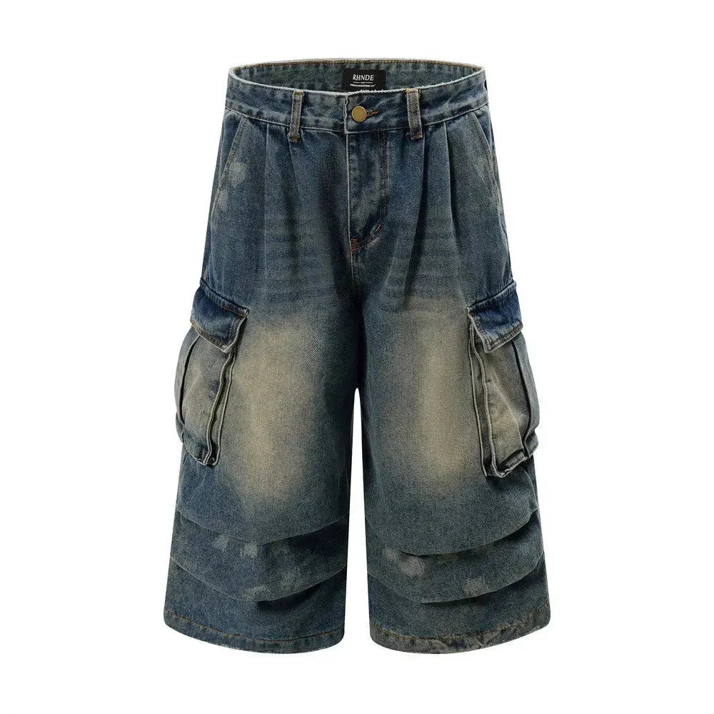 Old Washing Workwear Denim Shorts Men Jeans - EX-STOCK CANADA